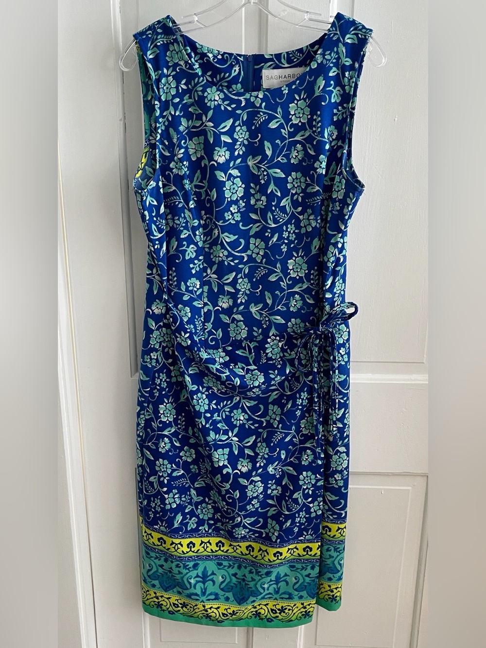 Sag Harbor Dress size 14  Blue Turquoise Floral